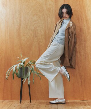 Bridget Birkin 【PARADIS COULEUR】ビジューバックルダブルストラップバレエ シルバー