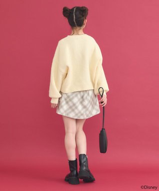 earth music&ecology Disney/ミッキーコード刺繍ニットプルオーバー アイボリー