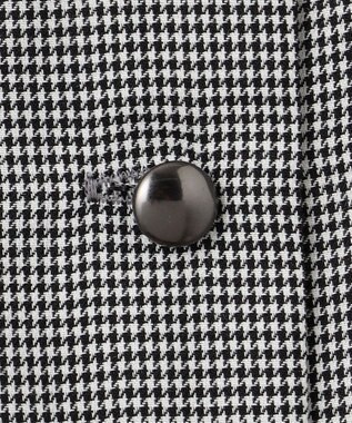 J.PRESS LADIES S 【洗える】ウォッシャブルキュプラツイル ボートネック ブラウス ブラックチェック系