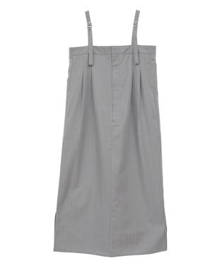 Green Parks ピンストライプベアトップジャンスカ Gray