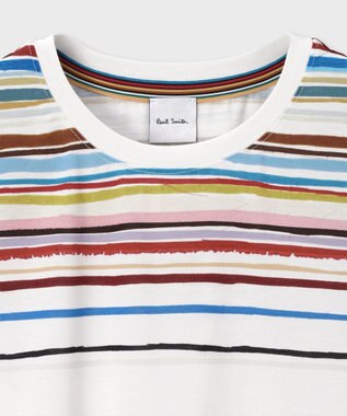 Paul Smith Cairo Stripe Chalk プリントTシャツ マルチカラー