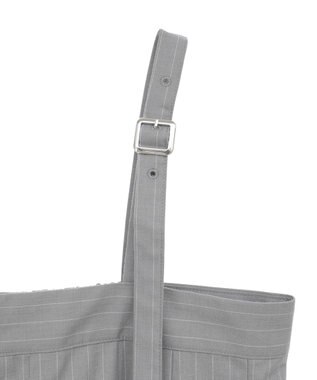 Green Parks ピンストライプベアトップジャンスカ Gray