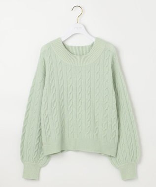 ANY SIS 【洗える】ケーブルAir ニット ミント