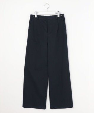 J.PRESS LADIES S チノストレッチ ワイドパンツ ネイビー系