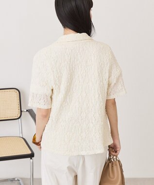 AMERICAN HOLIC 半袖襟付きレースカーディガン Ivory