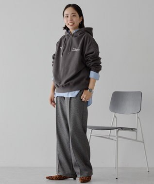 AMERICAN HOLIC 刺繍ロゴ裏起毛パーカー Charcoal Gray