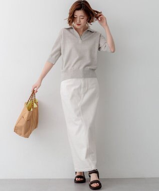 23区 【CanCam掲載】ピュアリネン スキッパー ポロニット ベージュ系