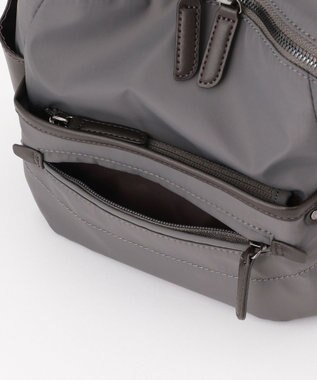 Y'SACCS 【ナイロンタフタ×リサイクルレザー】デイリーミニリュック ダークグレー