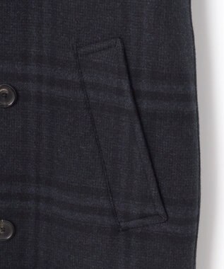JOSEPH HOMME PLAID MELTON COAT ネイビー系3