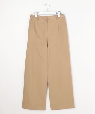 J.PRESS LADIES S チノストレッチ ワイドパンツ ベージュ系