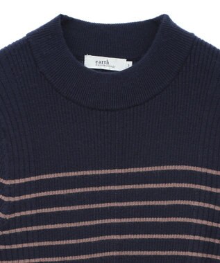 earth music&ecology やわらかタッチハイネックリブニットプルオーバー Border