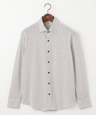 JOSEPH ABBOUD 【25SS・洗える】コンパクトジャージープリント シャツ ワイン系5