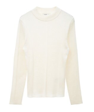 earth music&ecology やわらかタッチハイネックリブニットプルオーバー Ivory