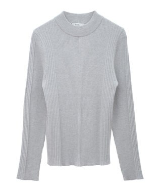 earth music&ecology やわらかタッチハイネックリブニットプルオーバー Gray Mixture