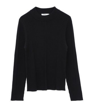 earth music&ecology やわらかタッチハイネックリブニットプルオーバー Black