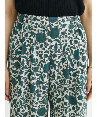 Green Parks ボタニカル柄イージーパンツ Green
