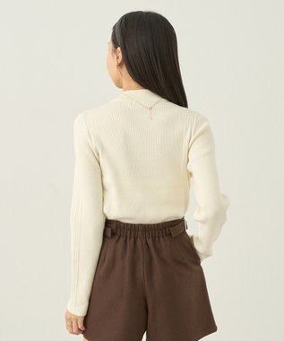 earth music&ecology やわらかタッチハイネックリブニットプルオーバー Ivory