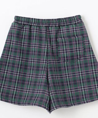 ANY KIDS 裏シャギーチェックショートパンツ グリーン系