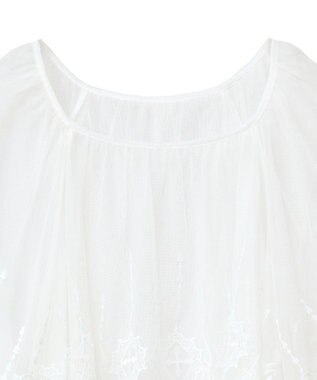 Green Parks ■ＥＳＣＡＲ　チュール刺繍ハンカチーフブラウス Off White