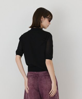 GRACE CONTINENTAL ハーフスリーブニットカーディガン ブラック