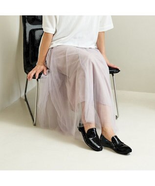 ing <ing>【WEB限定】レザーベルトローファー ブラックエナメル