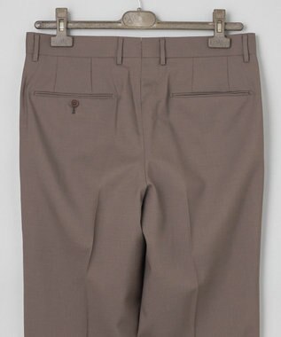 GOTAIRIKU ロングセラー【洗える/折り目加工/シワになりにくい/ウエストアジャスター】ウォッシャブル サマーウール100％パンツ_限定色(ノータック)25年モデル 新色/ブラウン系