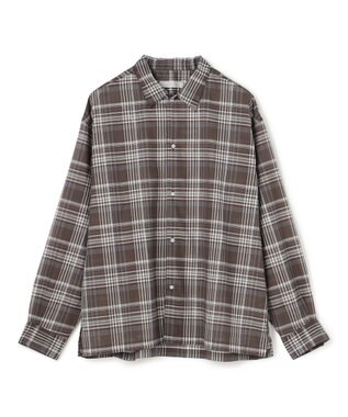 UNFILO MENS イージーケア エアリーシアーシャツ ブラウンチェック