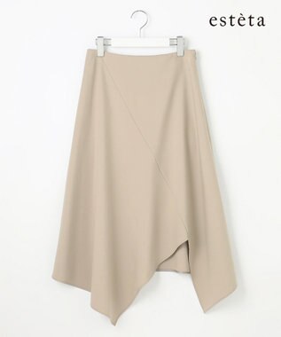 23区 【エステータ】ライトダブルクロス スカート グレージュ