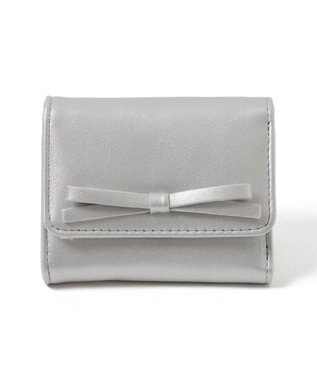 WEGO リボンフラップミニウォレット シルバー