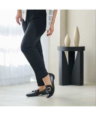 MODE ET JACOMO <carino>バックルローファー ブラック