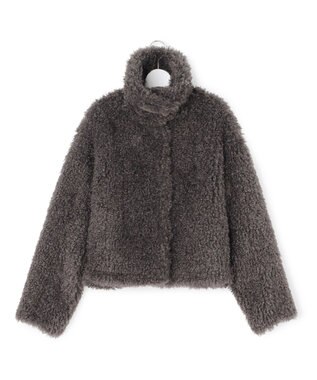 23区 【GOLD LABEL】カーリーニードルファー ブルゾン チャコールグレー