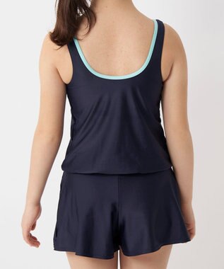 OP／FILA 【FILA】キュロットタイプのワンピーススクール水着 ネイビー×サックス