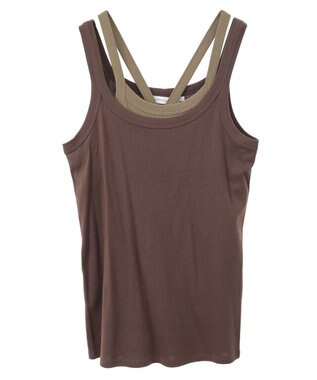 AMERICAN HOLIC 2点セット レイヤードタンクトップ Brown