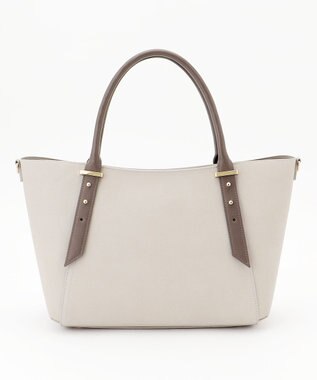 J.PRESS LADIES 【2点セット・A4サイズ収納可】MULTIトートバッグ ライトグレージュ×モカ系