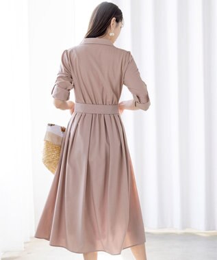 Tiaclasse 【洗える】シャツワンピース ピンク