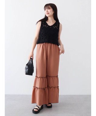 Green Parks かぎ針編みニットベスト Black