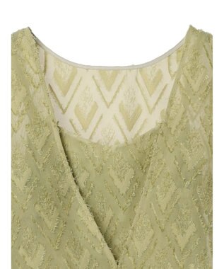 earth music&ecology ＳＥＴ２点カットジャカードカーディガン＋ビスチェ Lime Green