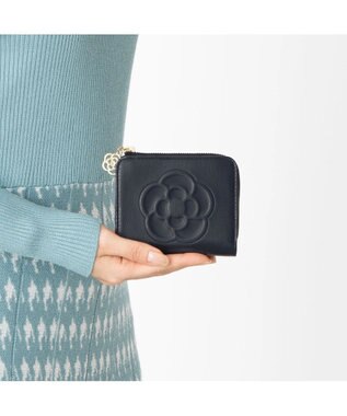 CLATHAS ワッフル 二つ折り財布 ネイビー