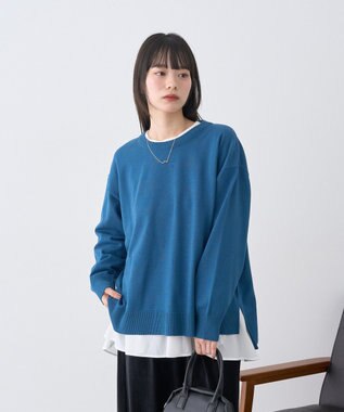 earth music&ecology 【洗濯機洗い可】レンチング(TM)エコヴェロ(TM)(チュニック) Blue