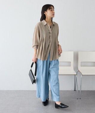 CRAFT STANDARD BOUTIQUE ヴィンテージボイルタックフレアシャツ Light Beige