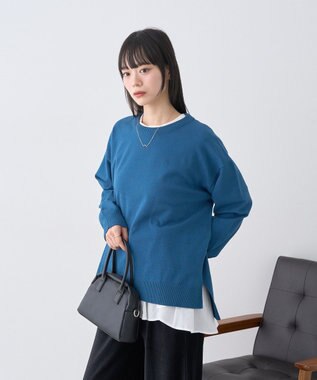 earth music&ecology 【洗濯機洗い可】レンチング(TM)エコヴェロ(TM)(チュニック) Blue