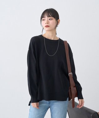 earth music&ecology 【洗濯機洗い可】レンチング(TM)エコヴェロ(TM)(チュニック) Black