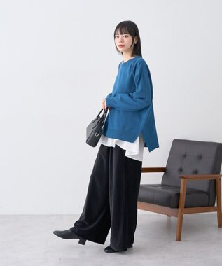 earth music&ecology 【洗濯機洗い可】レンチング(TM)エコヴェロ(TM)(チュニック) Blue