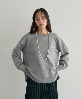 earth music&ecology 【洗濯機洗い可】レンチング(TM)エコヴェロ(TM)(チュニック) Gray Mixture