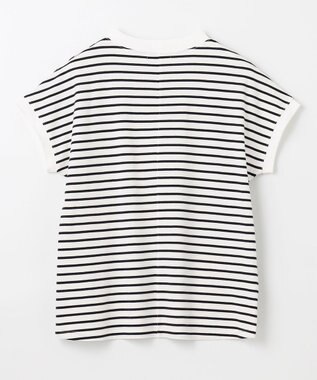 ANY 【大好評につき新色登場！】モックネックフレンチスリーブ ボーダーＴシャツ ホワイト×ブラック