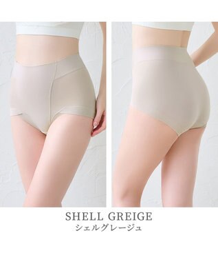 BRADELIS New York 【BRADELIS NewYork peace】綿混楽々ハイウエストショーツ24 シェルグレージュ