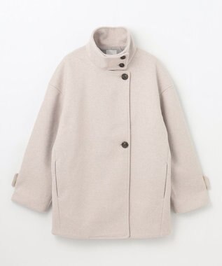 ANY スタンドカラーコクーンシルエットコート ベージュ