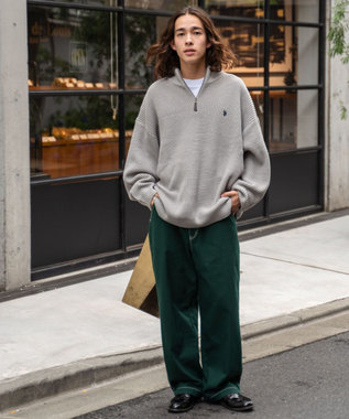 WEGO 【ユニセックス着用アイテム/ウエストゴム】ワーカーズパンツ ダークグリーン