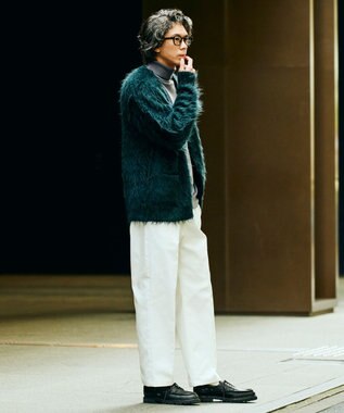 UNFILO MENS 【新色追加】FINE MOVE デニム タックパンツ [24年商品] ホワイト