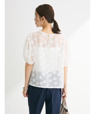 Green Parks ・ＥＬＥＮＣＡＲＥ　ＤＵＥ　フラワージャカードブラウス Off White
